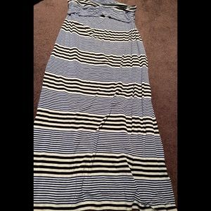 Blue, Black, and White Max Studio Maxi Skirt